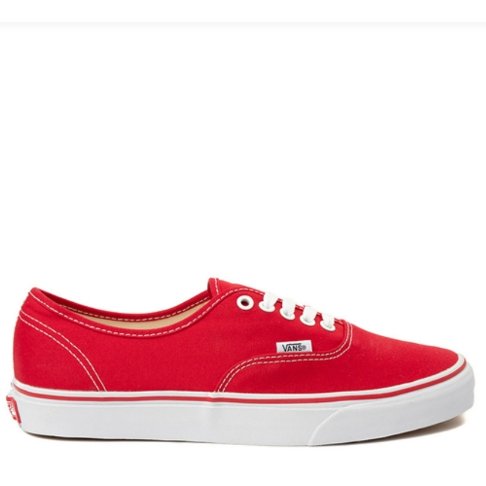 Vans Red Canvas Authentic Sneakers